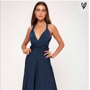 Lulu’s convertible navy blue maxi dress